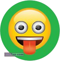 PaxToy.com  Наклейка / Стикер, Фишка / POG / CAP / Tazo Emoji / Эмодзи - 17 Смайлик дразнится, показывает язык из Cheetos: Найди 90 Эмодзи! (Emoji)