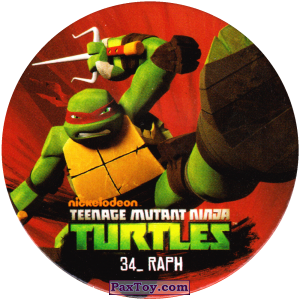 PaxToy.com  Фишка / POG / CAP / Tazo 34_RAPH из Chipicao: Teenage Mutant Ninja Turtles