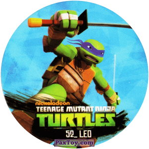 PaxToy.com  Фишка / POG / CAP / Tazo 52_LEO из Chipicao: Teenage Mutant Ninja Turtles