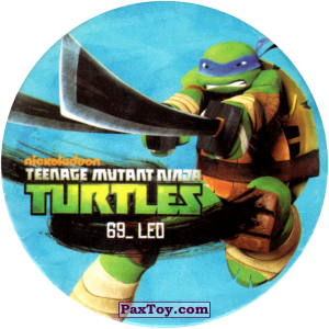 PaxToy.com  Фишка / POG / CAP / Tazo 69_LEO из Chipicao: Teenage Mutant Ninja Turtles