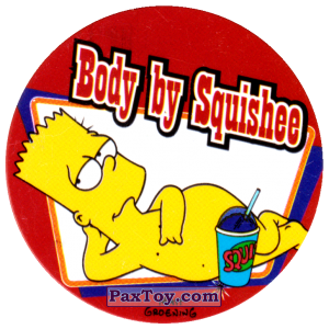 PaxToy.com  Фишка / POG / CAP / Tazo 85 Спасибо и на этом! - Body by Squishee из Cheetos: The Simpsons Tazo