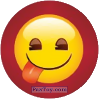 PaxToy.com  Наклейка / Стикер, Фишка / POG / CAP / Tazo Emoji / Эмодзи - 29 Смайлик дразнится, показывает язык и улыбается из Cheetos: Найди 90 Эмодзи! (Emoji)