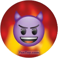 PaxToy.com  Наклейка / Стикер, Фишка / POG / CAP / Tazo Emoji / Эмодзи - 45 Чертовски злобный смайлик из Cheetos: Найди 90 Эмодзи! (Emoji)