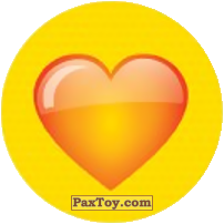 PaxToy.com  Наклейка / Стикер, Фишка / POG / CAP / Tazo Emoji / Эмодзи - 62 Розовое сердечко на желтом фоне из Cheetos: Найди 90 Эмодзи! (Emoji)