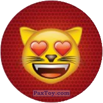 PaxToy.com  Наклейка / Стикер, Фишка / POG / CAP / Tazo Emoji / Эмодзи - 65 Кот увидел и влюбился из Cheetos: Найди 90 Эмодзи! (Emoji)