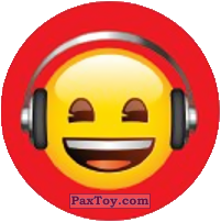 PaxToy.com  Наклейка / Стикер, Фишка / POG / CAP / Tazo Emoji / Эмодзи - 79 Смайлик в наушниках из Cheetos: Найди 90 Эмодзи! (Emoji)