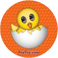 PaxToy.com  Наклейка / Стикер, Фишка / POG / CAP / Tazo Emoji / Эмодзи - 80 Птинец в скарлупе из Cheetos: Найди 90 Эмодзи! (Emoji)