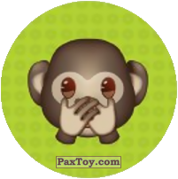 PaxToy.com  Наклейка / Стикер, Фишка / POG / CAP / Tazo Emoji / Эмодзи - 82 Макака ничего не говорит из Cheetos: Найди 90 Эмодзи! (Emoji)