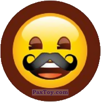 PaxToy.com  Наклейка / Стикер, Фишка / POG / CAP / Tazo Emoji / Эмодзи - 88 Смайлик усач из Cheetos: Найди 90 Эмодзи! (Emoji)