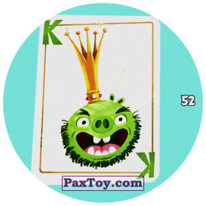PaxToy.com  Фишка / POG / CAP / Tazo 52 CARD KING PIG из Chipicao: Angry Birds 2017