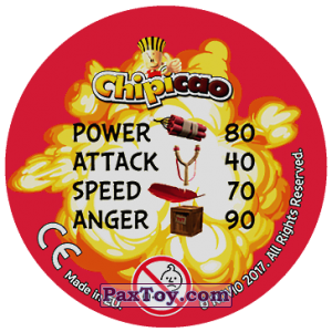 PaxToy.com - Фишка / POG / CAP / Tazo 57 CHUCK (Сторна-back) из Chipicao: Angry Birds 2017