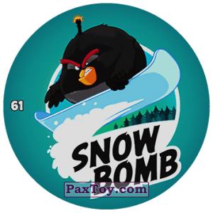 PaxToy.com  Фишка / POG / CAP / Tazo 61 SNOW BOMB из Chipicao: Angry Birds 2017