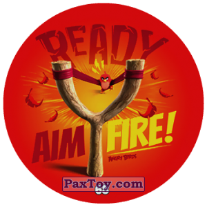PaxToy.com  Фишка / POG / CAP / Tazo 68 READY AIM FIRE! из Chipicao: Angry Birds 2017