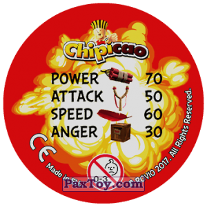 PaxToy.com - Фишка / POG / CAP / Tazo 68 READY AIM FIRE! (Сторна-back) из Chipicao: Angry Birds 2017