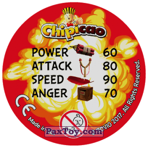 PaxToy.com - Фишка / POG / CAP / Tazo 71 FIGHT and FLIGHT (Сторна-back) из Chipicao: Angry Birds 2017