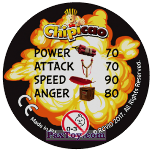 PaxToy.com - Фишка / POG / CAP / Tazo 72 ROAD HOG (Сторна-back) из Chipicao: Angry Birds 2017