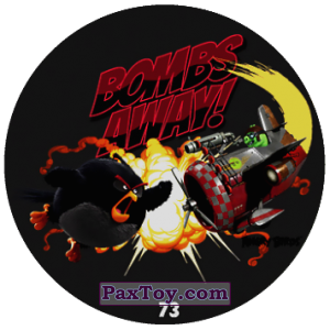 PaxToy.com  Фишка / POG / CAP / Tazo 73 BOMBS AWAY! из Chipicao: Angry Birds 2017