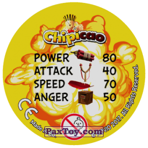 PaxToy.com - Фишка / POG / CAP / Tazo 76 CHUCK (Сторна-back) из Chipicao: Angry Birds 2017