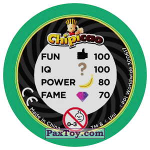 PaxToy.com - Фишка / POG / CAP / Tazo 96 STUART (Сторна-back) из Chipicao: Despicable Me 3