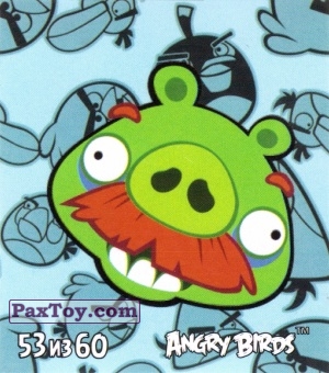 PaxToy.com  Карточка / Card, Наклейка / Стикер 53 из 60 Moustache Pig из Cheetos: Angry Birds 2