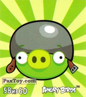 PaxToy.com  Карточка / Card, Наклейка / Стикер 58 из 60 Corporal Pig из Cheetos: Angry Birds 2