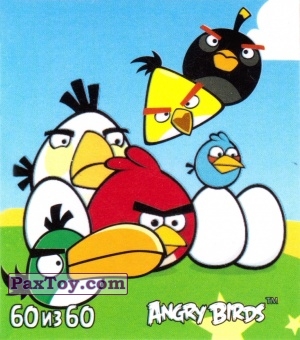 PaxToy.com  Карточка / Card, Наклейка / Стикер 60 из 60 Angry Birds and Eggs из Cheetos: Angry Birds 2