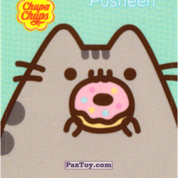 PaxToy 27 (Аквамариновый фон)   Pusheen кушает один пончик