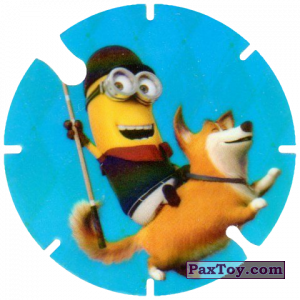 PaxToy.com  Фишка / POG / CAP / Tazo 13 Mark the Dog Rider (Spain) из Cheetos: Minions