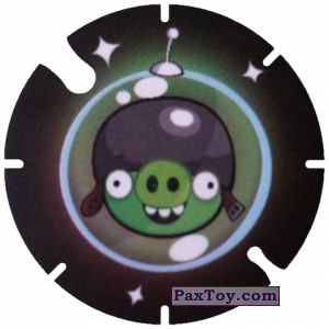 PaxToy.com  Фишка / POG / CAP / Tazo 37 Space Corporal Pig из Cheetos: Angry Birds Space Tazo