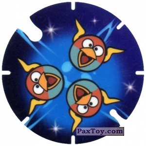 PaxToy.com  Фишка / POG / CAP / Tazo 38 Spzce Blue Birds - Bip-Bap-Bop из Cheetos: Angry Birds Space Tazo