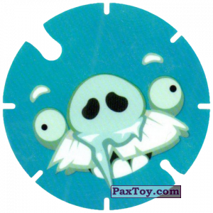PaxToy.com  Фишка / POG / CAP / Tazo 39 Ice Minion Pig из Cheetos: Angry Birds Space Tazo
