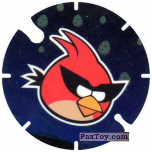 PaxToy.com  Фишка / POG / CAP / Tazo 40 Space Red Bird из Cheetos: Angry Birds Space Tazo