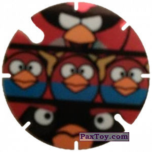 PaxToy.com  Фишка / POG / CAP / Tazo 45 Red, Bobm and Blue Birds из Cheetos: Angry Birds Space Tazo