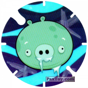PaxToy.com  Фишка / POG / CAP / Tazo 50 Space Ice Minion Pig из Cheetos: Angry Birds Space Tazo