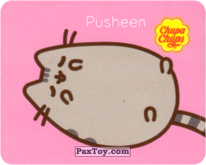 PaxToy.com 02 (Розовый фон) -  Pusheen отдыхает на спинке из Chupa Chups: Pusheen