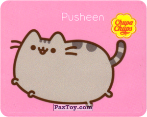 PaxToy.com 07 (Розовый фон) - Pusheen скачет довольный из Chupa Chups: Pusheen