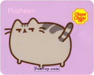 PaxToy.com 17 (Фиолетовый фон) - Pusheen смотрит на хвост из Chupa Chups: Pusheen
