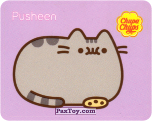 PaxToy.com 19 (Фиолетовый фон) - Pusheen жуёт пиченьку из Chupa Chups: Pusheen