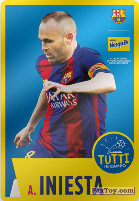 PaxToy.com  Карточка / Card 07 A. Iniesta из Nesquik: Cards F.C. Barcelona (Italy)