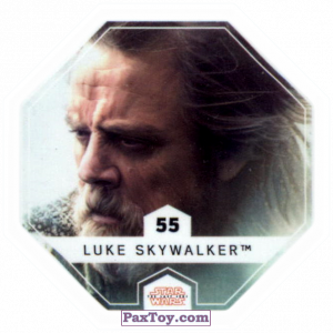 PaxToy.com  Карточка / Card, Фишка / POG / CAP / Tazo #55 Luke Skywalker из Bi-Lo: Star Wars Cosmic Shells