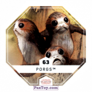 PaxToy.com  Карточка / Card, Фишка / POG / CAP / Tazo #63 Porgs из Bi-Lo: Star Wars Cosmic Shells