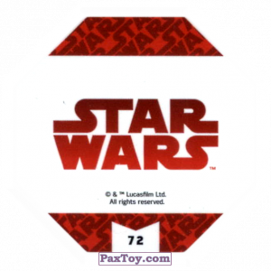PaxToy.com - Карточка / Card, Фишка / POG / CAP / Tazo #72 Stormtrooper Commander (Сторна-back) из Bi-Lo: Star Wars Cosmic Shells