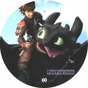 PaxToy.com  Фишка / POG / CAP / Tazo 60 Hiccup &#038; Toothless из Chipicao: Как приручить дракона 3