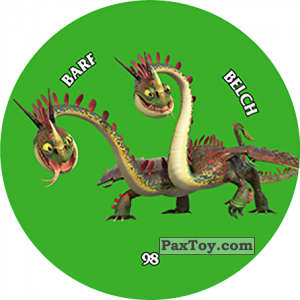 PaxToy.com  Фишка / POG / CAP / Tazo 98 Barf &#038; Belch - METAL TAZO из Chipicao: Как приручить дракона 3