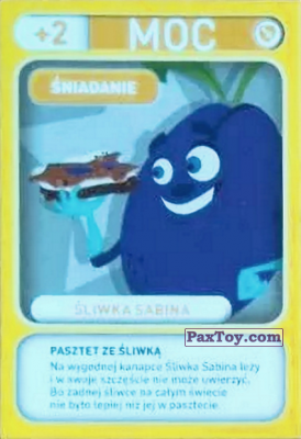 PaxToy.com 003 Sliwka Sabina (Sniadanie) из Biedronka: Gang Swieżaków 1 - Karty i Naklejki