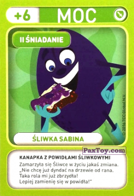 PaxToy.com  Карточка / Card 009 Sliwka Sabina (II Sniadanie) из Biedronka: Gang Swieżaków 1 - Karty i Naklejki
