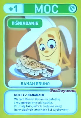PaxToy.com  Карточка / Card 012 Banan Bruno (II Sniadanie) из Biedronka: Gang Swieżaków 1 - Karty i Naklejki