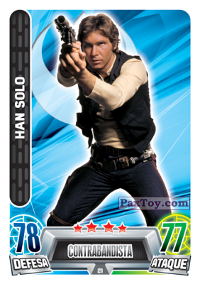 PaxToy.com - 021 Han Solo из Topps: Star Wars Force Attax Heroes y Villanos from Continente