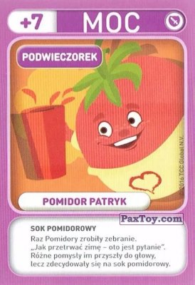 PaxToy.com - 029 Pomidor Patryk (Podwieczorek) из Biedronka: Gang Swieżaków 1 - Karty i Naklejki