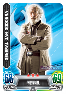 PaxToy.com 033 General Jan Dodonna из Topps: Star Wars Heroes y Villanos (Force Attax) from Carrefour